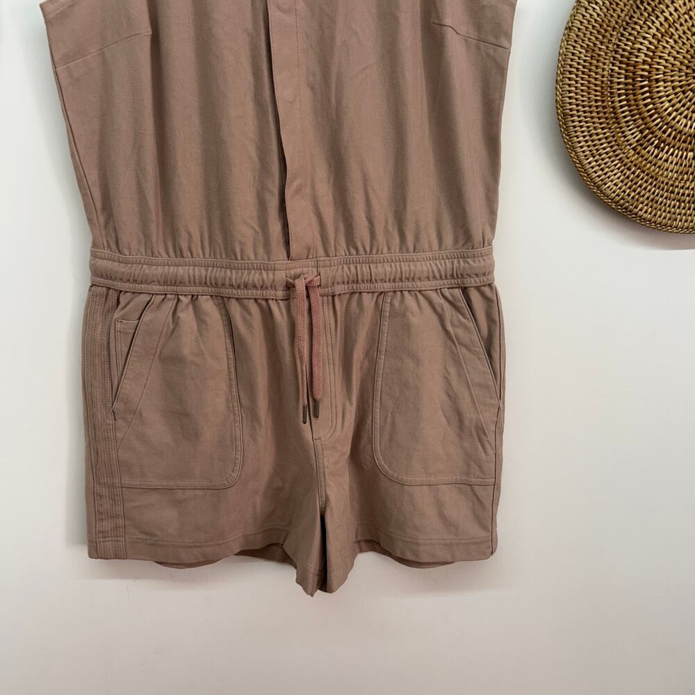 Athleta Neutral Brown Button Up Drawstring Sleeve… - image 5